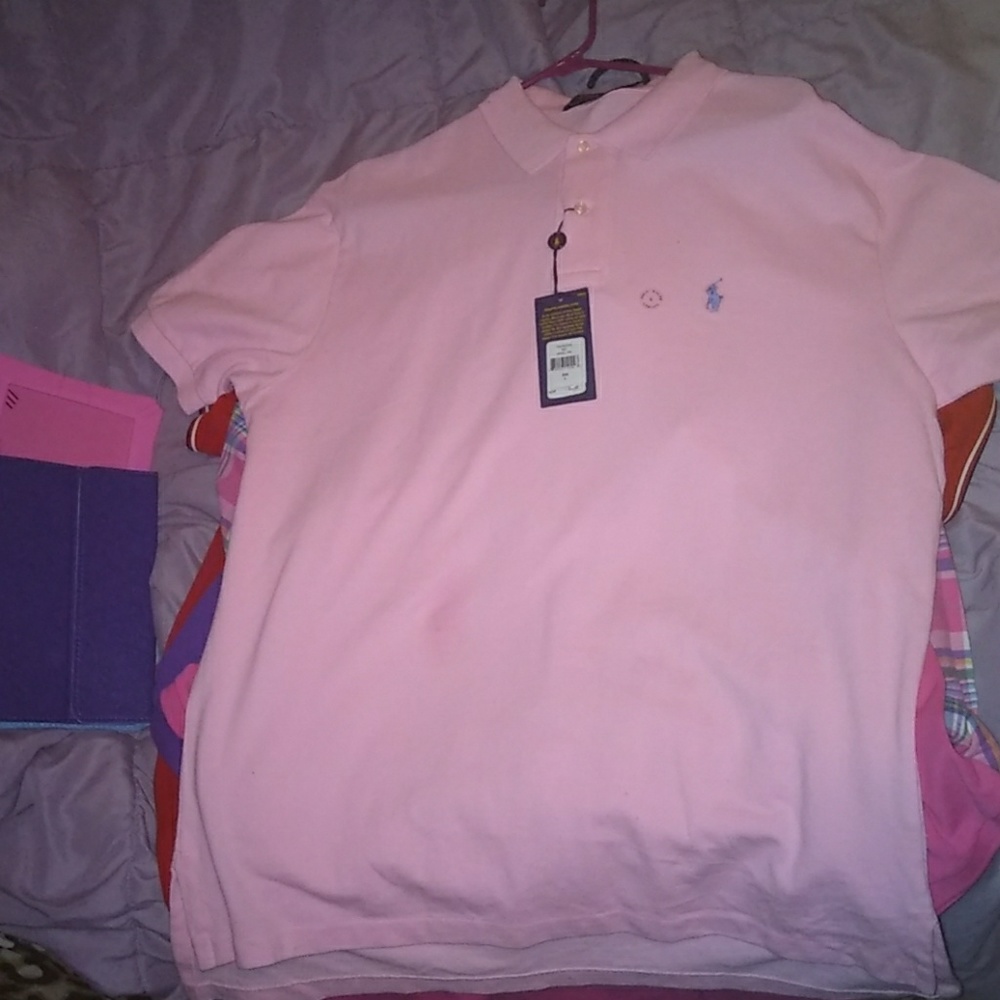 Light pink polo shirt size L